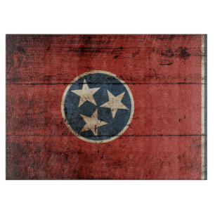 Tennessee statlig flagga på gammalt Wood korn