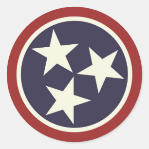 Tennessee statlig flagga runt klistermärke