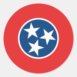 Tennessee Statlig flagga Runt Klistermärke