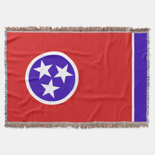 Tennessee Statlig flagga Skriv ut Patriotic Filt (Framsidan)