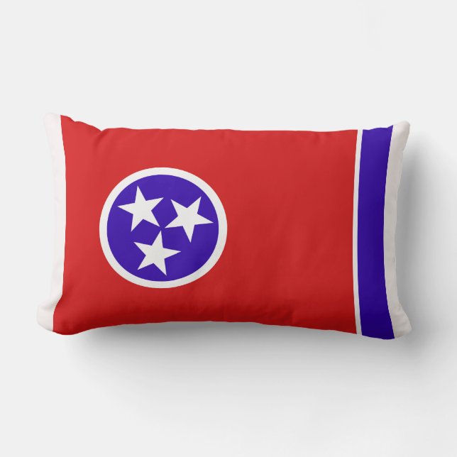 Tennessee Statlig flagga Skriv ut Patriotic Lumbarkudde (Framsida)
