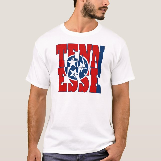 Tennessee statlig flagga t shirt (Framsida)