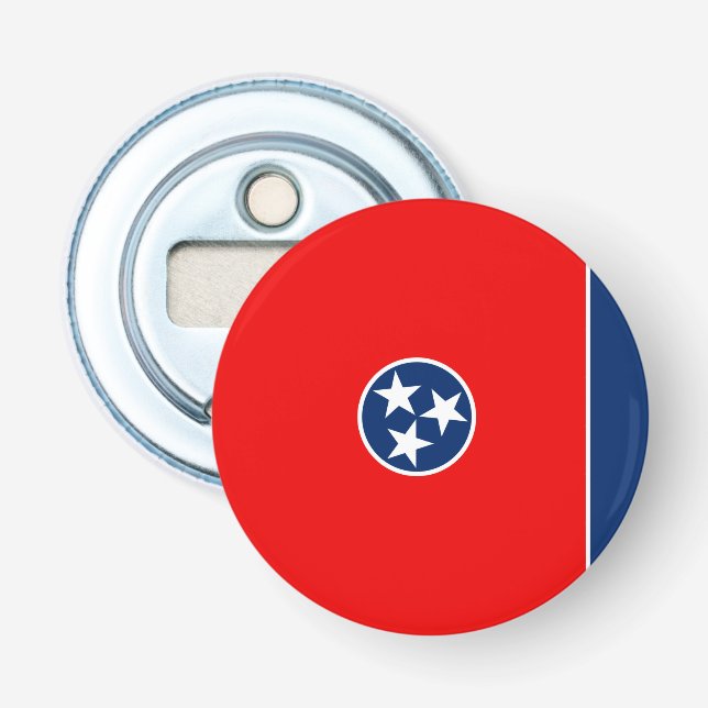 Tennessee statlig flaggadesign flasköppnare (Framsidan)