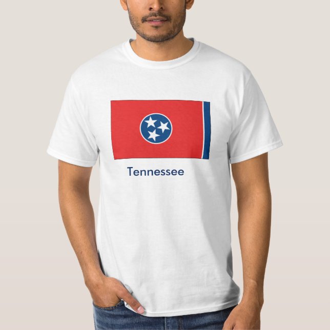 Tennessee statlig flaggaT-tröja T Shirt (Framsida)