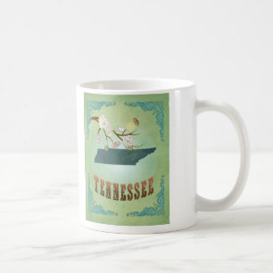 Tennessee statlig karta - grönt kaffemugg