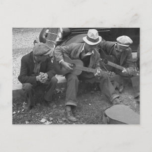 Tennessee Street Musician, 1930s Vykort
