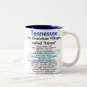 Tennessee symboler & karta Två-Tonad mugg