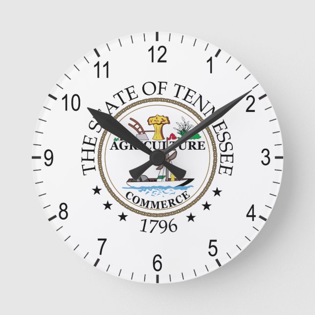 Tennessee-tecken Rund Klocka (Framsida)