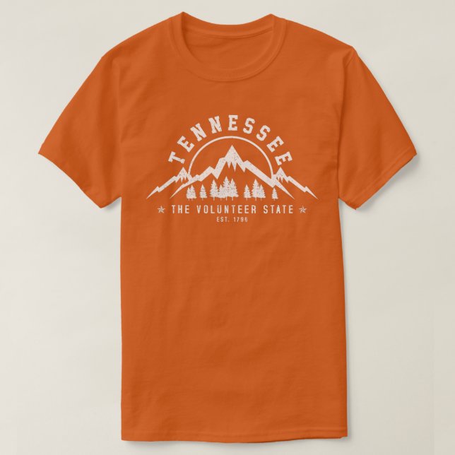 Tennessee The Volunteer State Est  T Shirt (Design framsida)