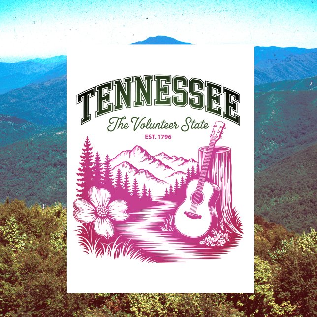 Tennessee The Volunteer State Resminner för resor Vykort (Tennessee The Volunteer State Travel Souvenir Postcard
)