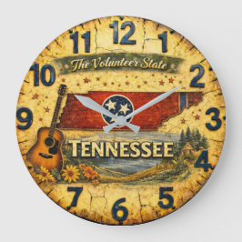 Tennessee The Volunteer State Vintage Map Design Stor Klocka