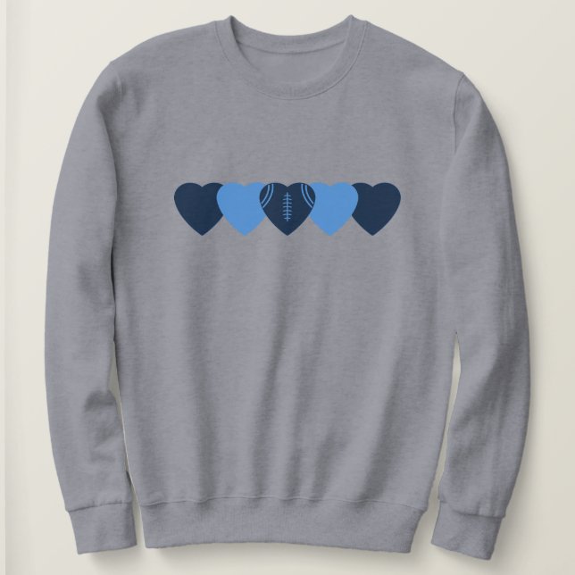 Tennessee Titans Heart Football Mörk T Shirt (Design framsida)