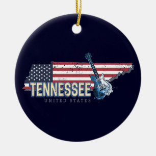 Tennessee United Stater Retro State Vintage USA Julgransprydnad Keramik