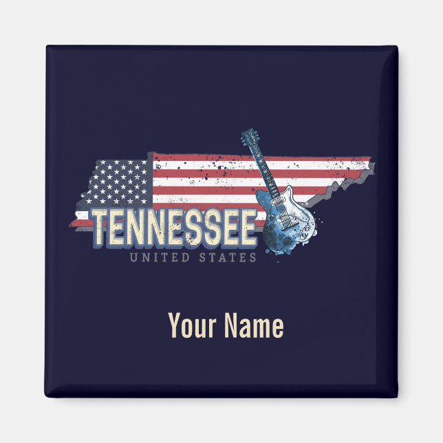 Tennessee United Stater Retro State Vintage USA Magnet (Framsidan)
