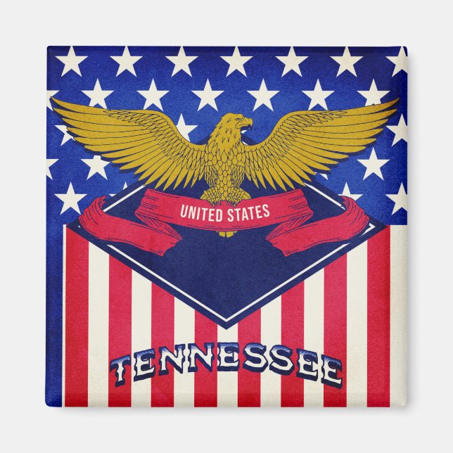 Tennessee USA flagga Magnet (Framsidan)