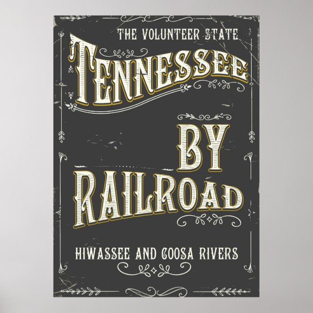Tennessee USA vintage järnvägsposter Poster (Framsidan)
