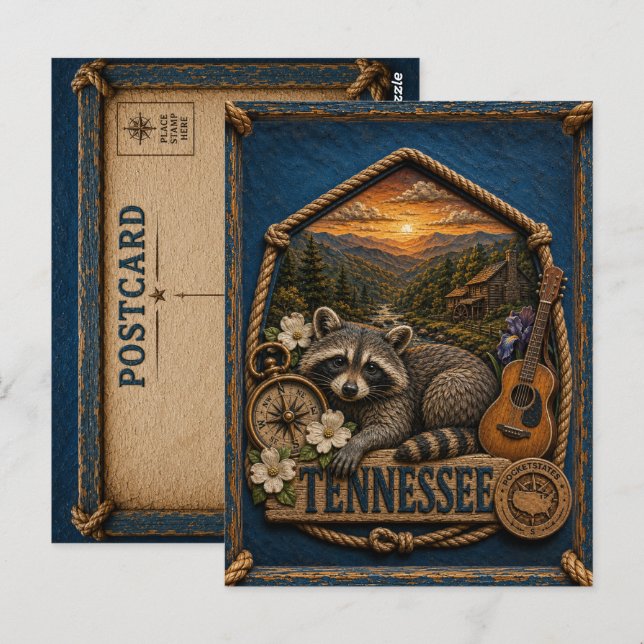 Tennessee Vintage Resa Vykort (Fram/baksida)