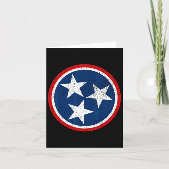 Tennessee Volunteer State - Distressed Tristar Fla Kort (Framsida)