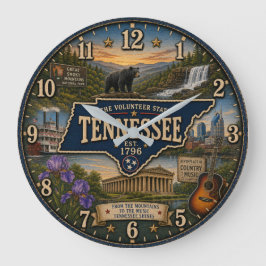 Tennessee Volunteer State Nashville Country Music Stor Klocka