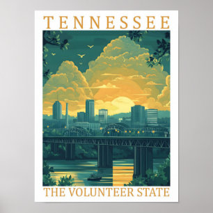 Tennessee Volunteer State USA Travel Ställe Poster