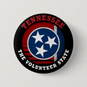 TENNESSEE VOLUNTEER STATLIG FLAGGA KNAPP