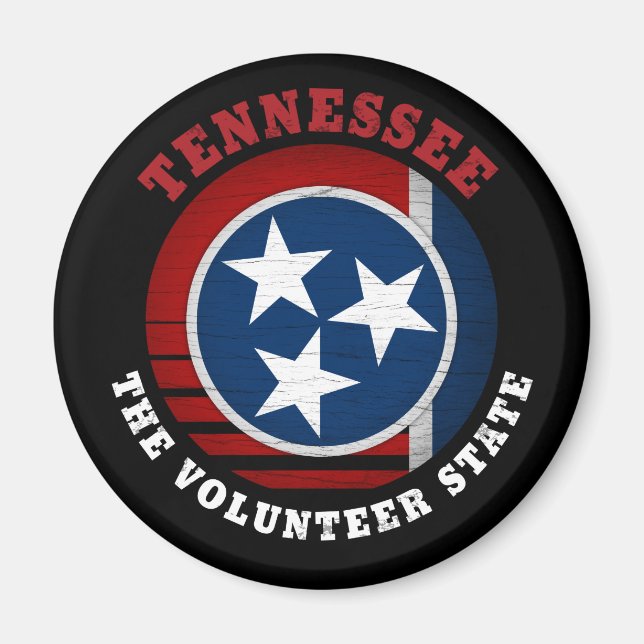 TENNESSEE VOLUNTEER STATLIG FLAGGA MAGNET (Framsidan)