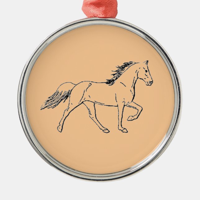 Tennessee Walking Horse Julgransprydnad Metall (Framsidan)