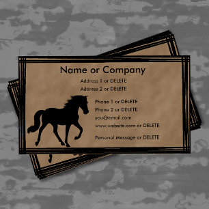 Tennessee Walking Horse Silhouette Personal Visitkort