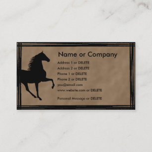Tennessee Walking Horse Silhouette-profil Visitkort
