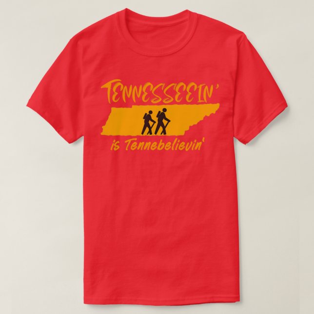 Tennesseein är Tennebelievin Hike Tennessee T Shirt (Design framsida)