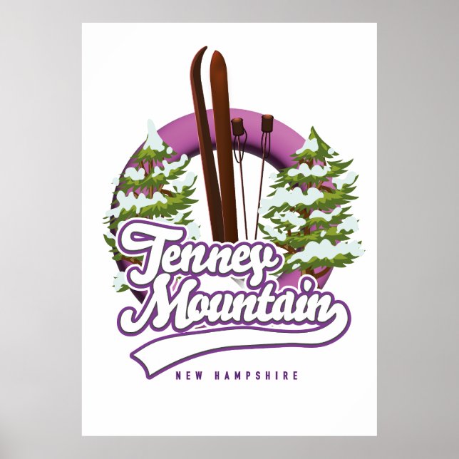 Tenney mountain new hampshire skid logotyp poster (Framsidan)