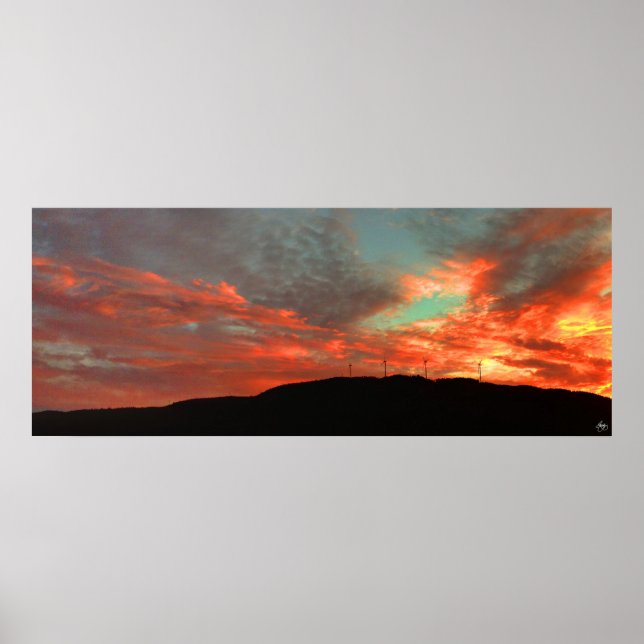 Tenney Mountain Windfarm Sunset Poster (Framsidan)