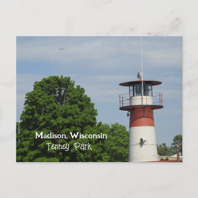 Tenney Park i Madison Wisconsin Lighthouse Vykort (Framsida)