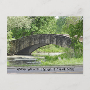 Tenney Park Stone Bridge i Madison, Wisconsin Vykort