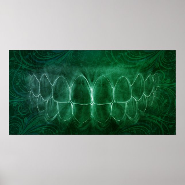 Tennie Bita Dentist Orthodontist Grönt Poster (Framsidan)