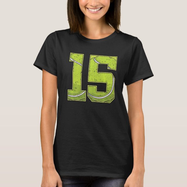 Tennis 15:e födelsedagsflicka 15 år gammal t shirt (Framsida)