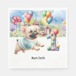 Tennis 1st Birthday Party för Hund älskare Pappersservett