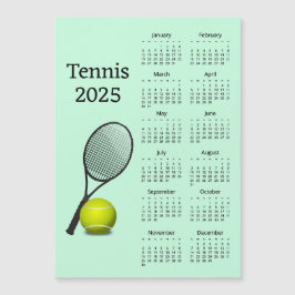 Tennis 2025 Calendar Magnetic Card