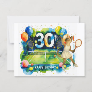 Tennis 30-års födelsedag för siames kärlekshatare vykort