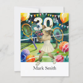Tennis 30-års födelsedag för siames katt älskare vykort