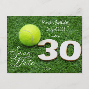 Tennis 30-årsfirande Save the Date-inbjudan Vykort