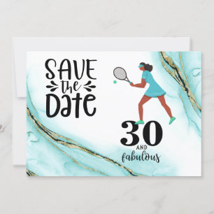Tennis 30års födelsedag Spara datumet Inbjudningar