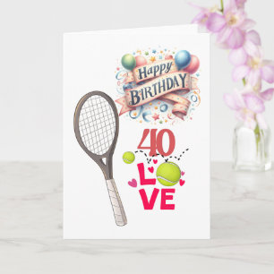 Tennis 40:e födelsedagen 40-Kärlek: Tennis-Thned Kort