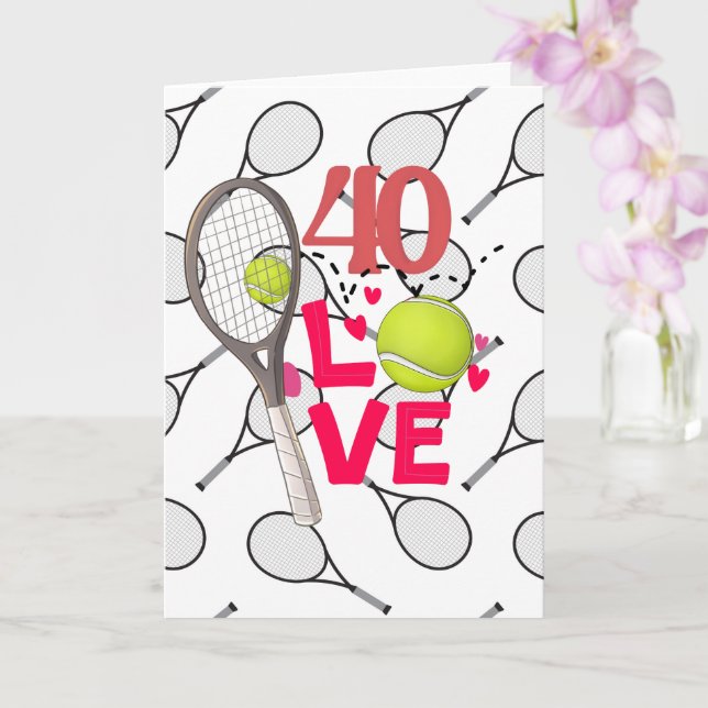 Tennis 40:e födelsedagen kort (Orkide)