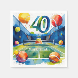Tennis 40:e födelsedagen pappersservett