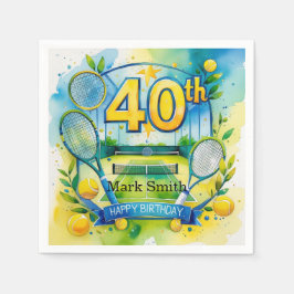 Tennis 40:e födelsedagen pappersservett