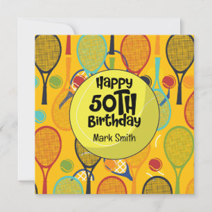 Tennis 50:e födelsedag med Namn på Racket Thmet