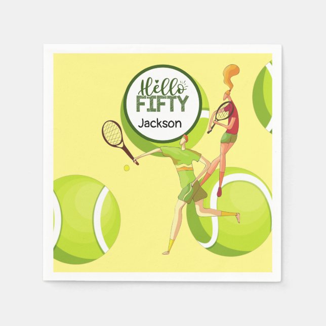 Tennis 50:e födelsedag pappersservett (Framsidan)