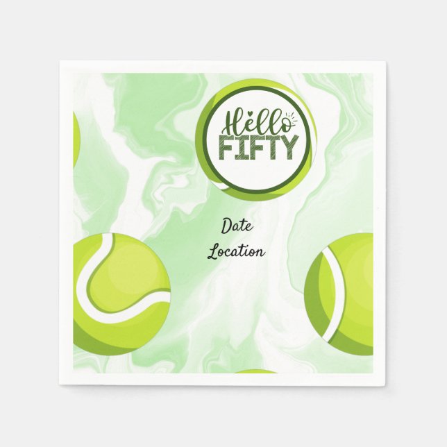 Tennis 50:e födelsedag pappersservett (Framsidan)