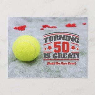 Tennis 50:e födelsedagen är underbar vykort